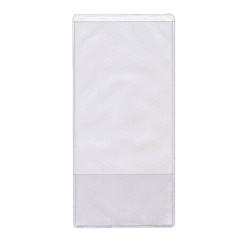 STORE SMART - Brochure Holder with Business Card Pocket - Clear Vinyl Plastic - 10 Pack - 8 3/4" x 4" - RE9414-10 - Image 2